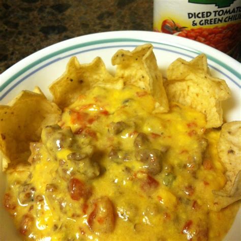The sausage recipe would benefit from this and i'm thinking of trying the fire roasted tomatoes next. Rotel Cheese Dip