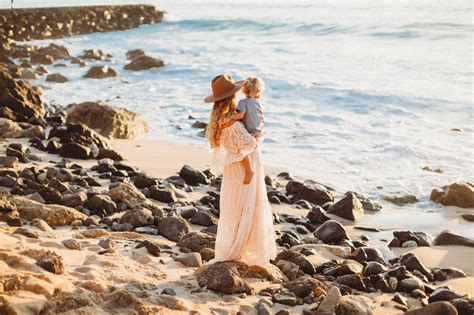 Sunset Mommy And Me Session At Electric Beach Kapolei Oahu Hawaii Maternity Photographer