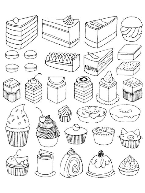 Dessert Coloring Pages Food Clip Art Library