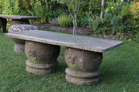 Best types of patio stone. Large Stone Patio Table with Rounded Stone Bases (Stk.No ...