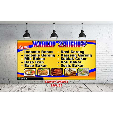 Jual Spanduk Warkop Banner Warung Kopi X Cm Cod Shopee Indonesia