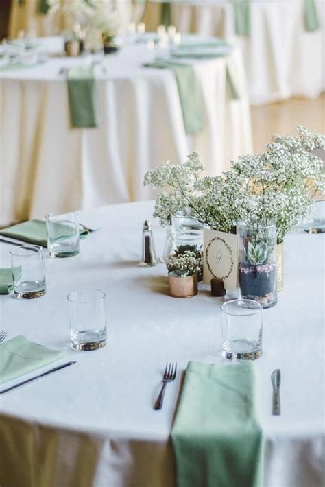 30 Sage Green Wedding Ideas Sage Green Wedding Minimalist Table With