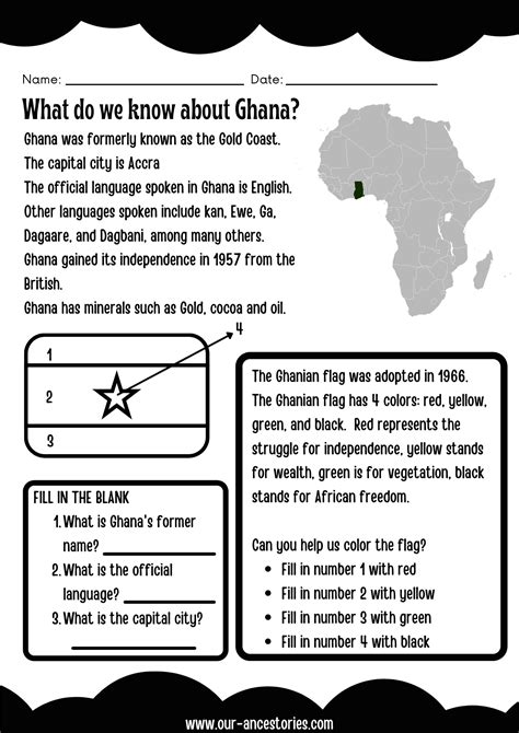 Our Ancestories Ghana Country Profile Free Worksheets