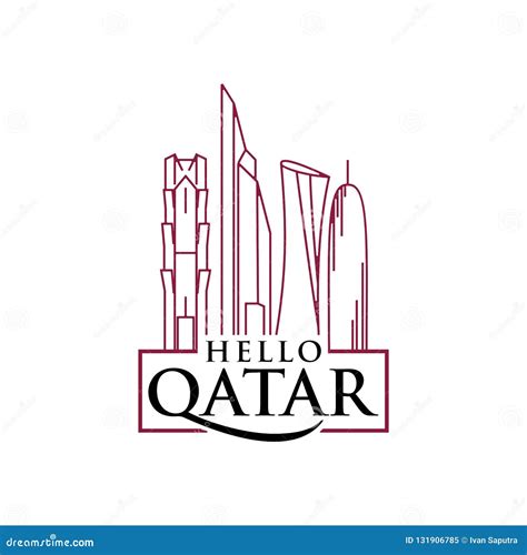Qatar City Tower Logo Design Inspiration Qatar Tower Vector Stock