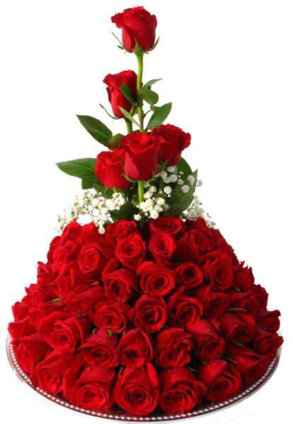 Arrangement With 100 Red Roses Petals Flowers Gallery