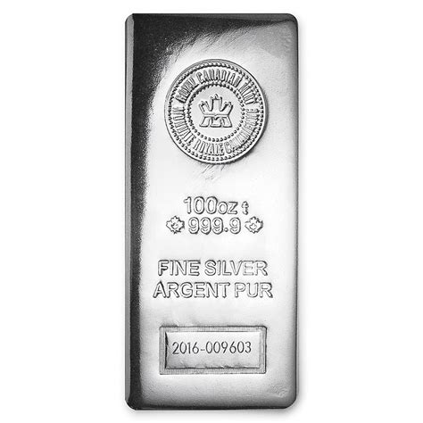 Buy 100 Oz Silver Bar Royal Canadian Mint 9999 Fine Apmex