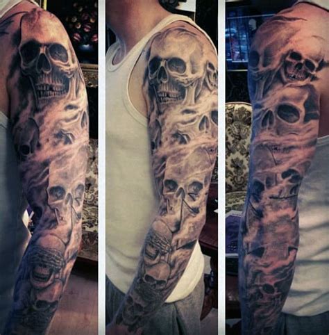 50 Skull Sleeve Tattoos For Men Masculine Design Ideas