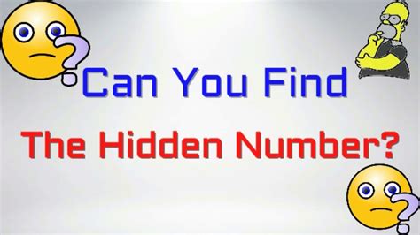 Can You Find The Hidden Number Youtube
