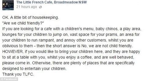 The Little French Cafe owner takes to Facebook to BAN unruly children ...