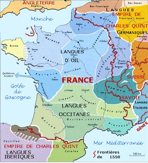 France Languages And Borders 1550 16th Century Europe France