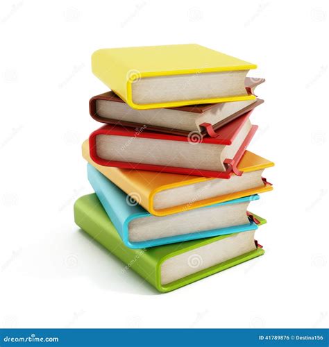 Multi Colored Book Stack Isolated On White Stock Photo Image Of