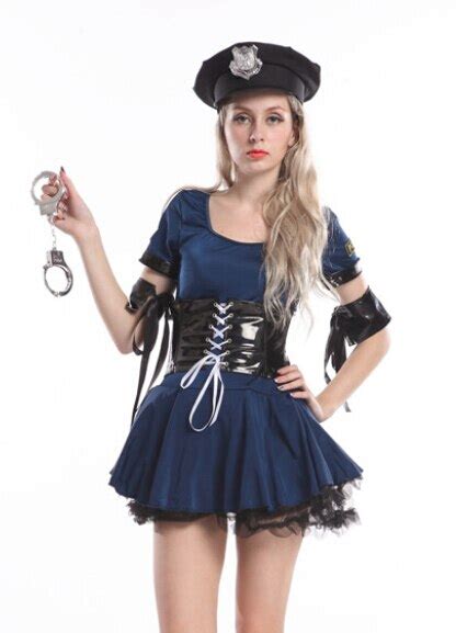 women s ladies black police fancy dress halloween costume sexy outfit full set costume three