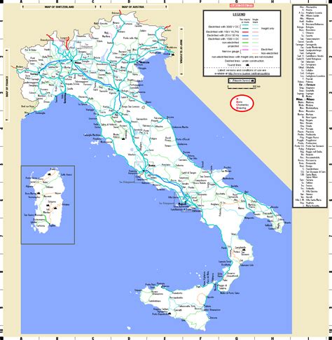 Italy Rail Map Train Routes In Italy Middle East Political Map