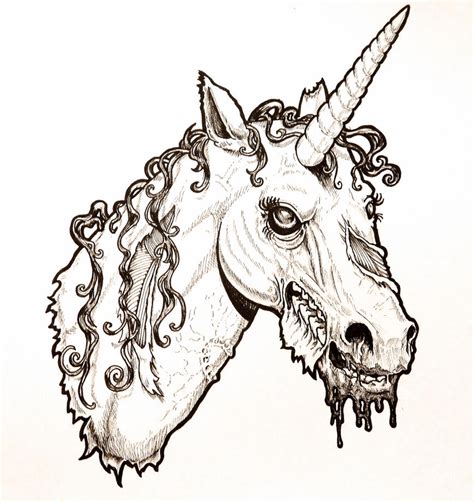 Zombie Unicorn Head By Harperugby On Deviantart