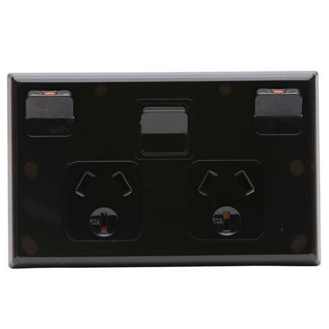 Pdl Double Outlet 10a And Sw H Black Scott Electrical