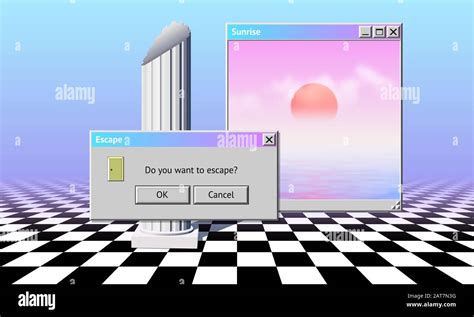 Abstract Vaporwave Aesthetics Computer Windows Background With 90s