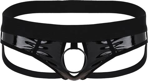 Feeshow Sexy Homme G String Lingerie Slips En Faux Cuir String Ouvert