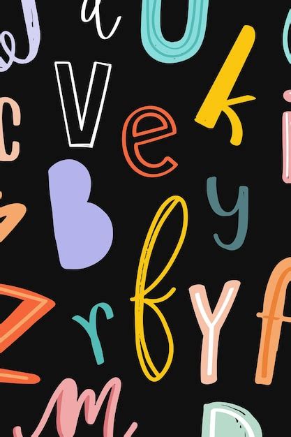 Free Vector Hand Drawn Alphabet Doodle Typography Vector Background