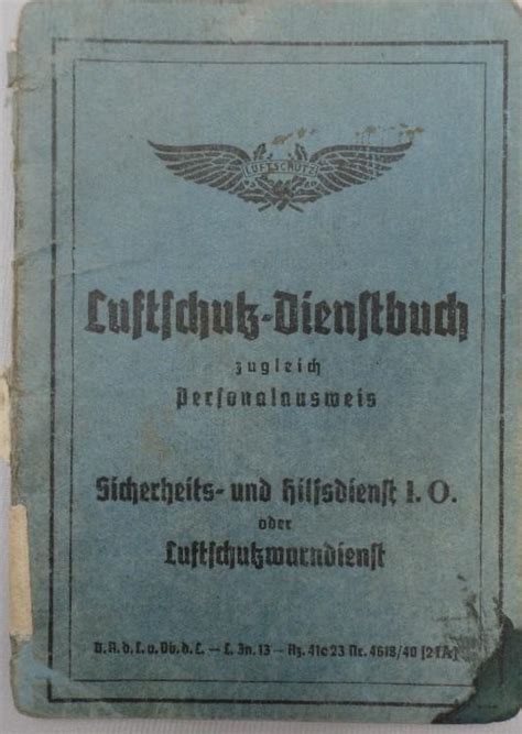 kurland docs luftschutz dienstbuch service book günnewig