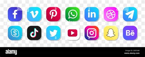 Popular Social Network Icons Big Set Facebook Instagram And Youtube