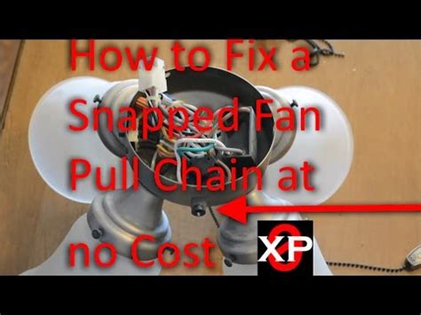 If you pull too hard on the pull chain the chain can break or come out of its socket. Fix a Snapped Fan Pull Chain at No Cost, How to - YouTube