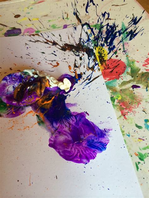 Thicker paints work best for splattering paint. Mini Monets and Mommies: Kids' Balloon Paint Splatter Art ...