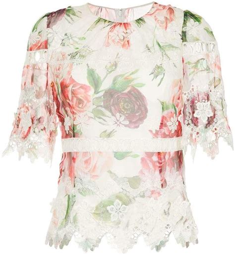 Dolce Gabbana Peony Print Blouse Blouse Designs Printed Blouse