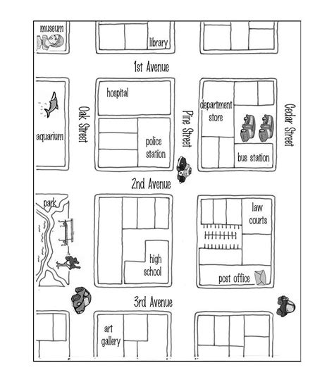 Giving Directions Map Worksheet Arithmetic Sheets