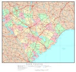 Large Detailed Administrative Map Of South Carolina State With Roads Highways And Major Cities