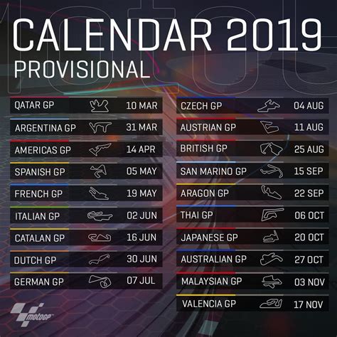 Lets Go Racing In 2019 🏁 The Provisional Motogp Calendar Is Here