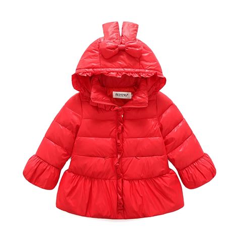 2017 Winter New Fashion Kids Jacket Rabbit Hooded Jacket Long Sleeve