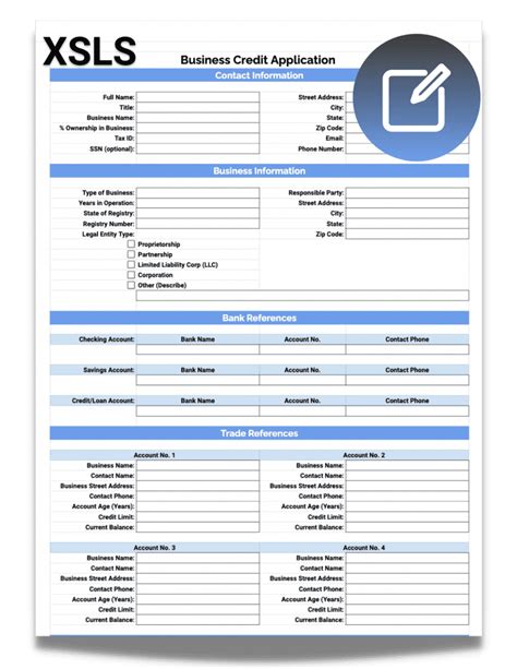 Free Printable Business Credit Application Template Plus How To Use