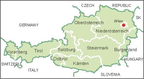 Die städte von österreich auf der karte. Österreich-Karte / Map of Austria