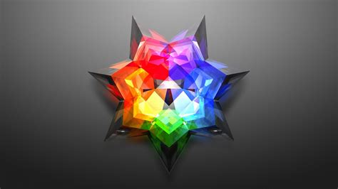1920x1080 Digital Art Minimalism Colorful Abstract Low Poly Geometry 3d Gradient Gray Background