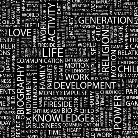 Life Word Collage On Black Background Stock Vector Image By ©studiom1