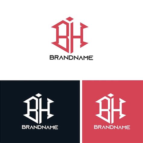 Premium Vector Modern Monogram Initial Letter Bh Logo Design Template
