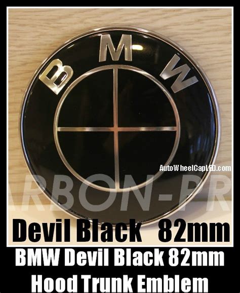 Bmw E36 Full Devil Black 82mm Hood Trunk Emblems Badge Roundel Bonnet