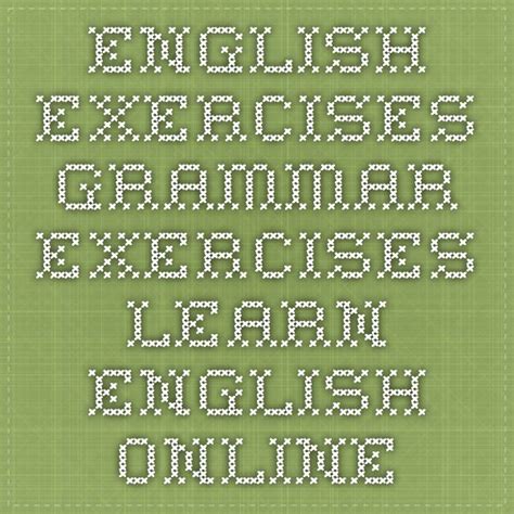 English exercises - grammar exercises - learn English online | Learn english, English exercises ...