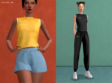 The Sims Resource Sports Crop Top By Chloemmm • Sims 4 Downloads