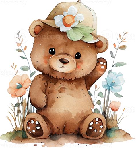Cute Brown Bear Watercolor 19152441 Png