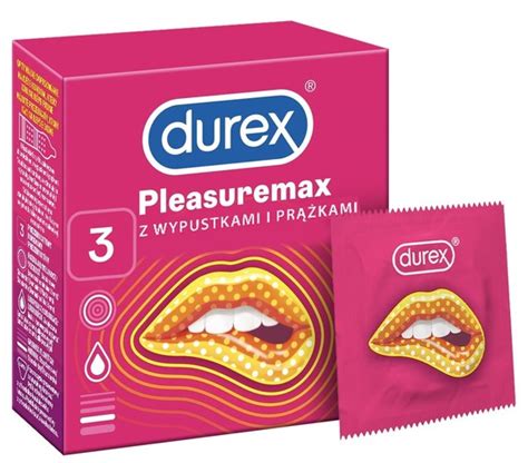 Durex Pleasuremax Prezerwatywy Prążkowane Ze środkiem Nawilżającym X 3