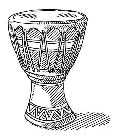 Djembe African Drum Drawing Drawing By Frank Ramspott Fine Art America