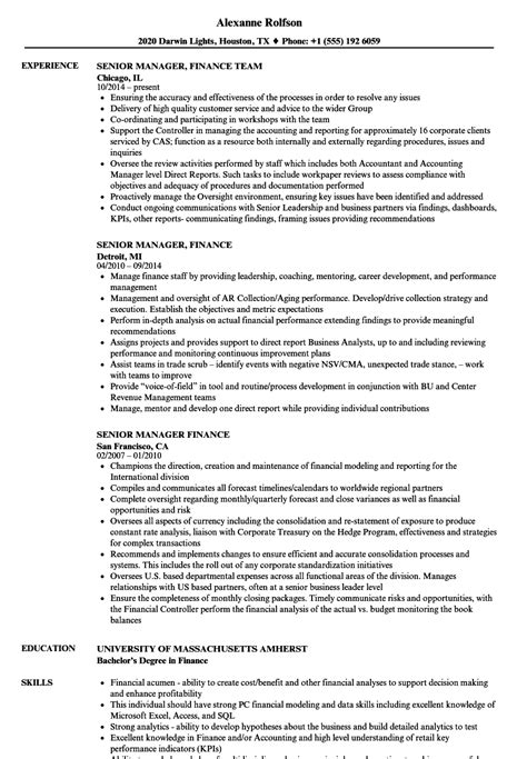 Do you need the best finance manager resume? Senior Manager Finance Resume Samples | Velvet Jobs
