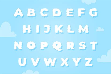 Free Vector Realistic Cloud Font Alphabet