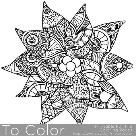 300+ free coloring page downloads! Christmas Coloring Page for Adults Poinsettia Coloring Page