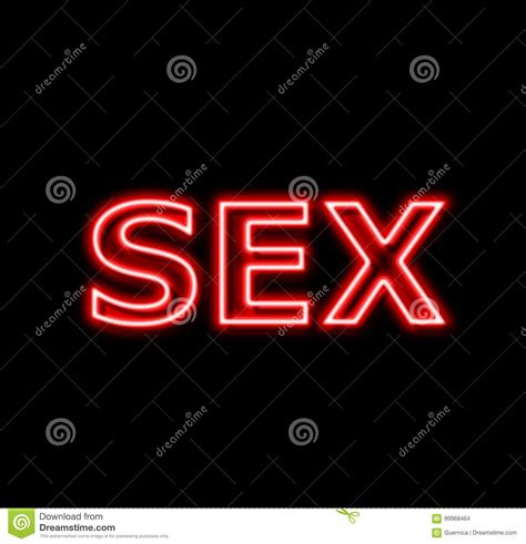 Sex Hot Red Neon Sign Stock Illustration Illustration Of Glowing