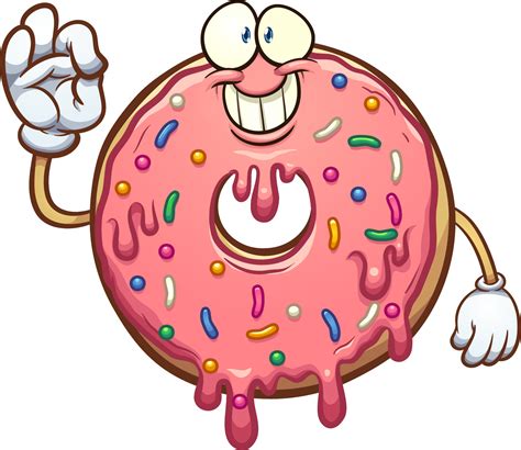 Cartoon Pink Donut 2128353 Vector Art At Vecteezy