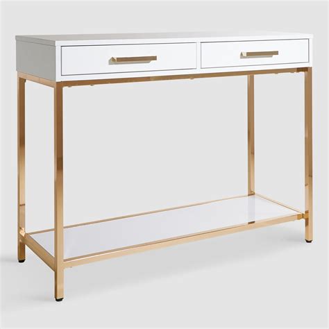 Use it as an accent piece in the living room, library, bedroom, waiting areas, or hallways of your home. White and Gold Reid Console Table with Drawers by World Market | Weißer konsolentisch, Diy ...