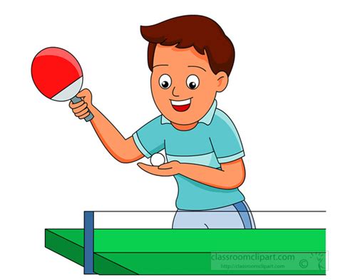 Recreation Clipart Boy Playing Table Tennis Ping Pong Classroom Clipart
