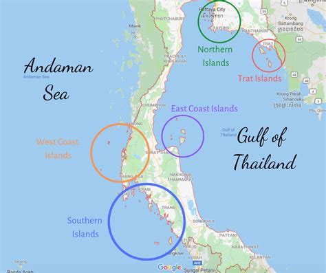 Map Of Southern Thailand Islands